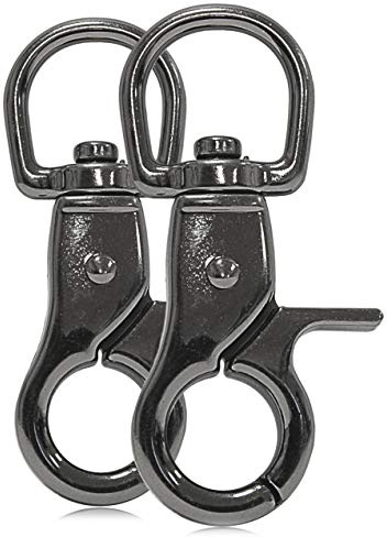 Ganzoo Schnappkarabiner Scherenkarabiner-Haken 60 mm mit Drehgelenk und Drehkopf, Wirbelkarabiner Triggerhead für Hundeleine, Hundehalsband und Paracord 550, legierter Stahl, Öse 15 mm, 2 Stück, Titan