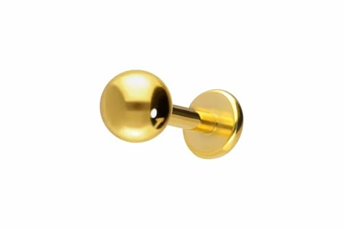 PIERCINGLINE Titan Labret Stecker | KUGEL | Piercing Ohr Lippe Nase | Farb & Größenauswahl