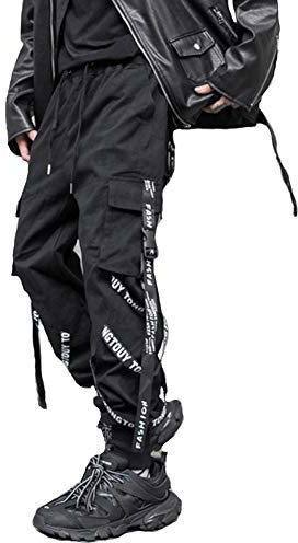 Hello MrLin Men's Techwear Pants Baggy Streetwear Hip Hop Joggers Cargo Trousers Punk Pants