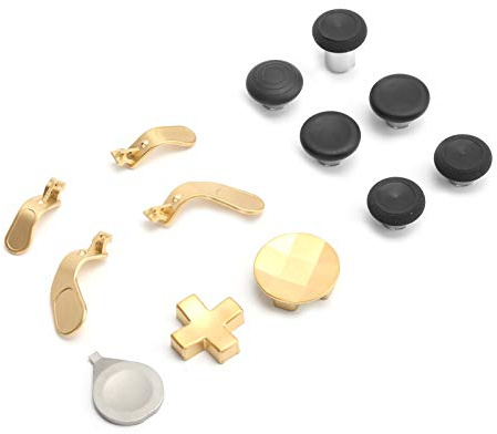 ASHATA 13 in 1 Replacement Thumbsticks for Xbox One Elite Series 2, Gamepad Swap Joysticks Paddles Accessory Replacement for Xbox One Elite Series 2 Controller(gold)