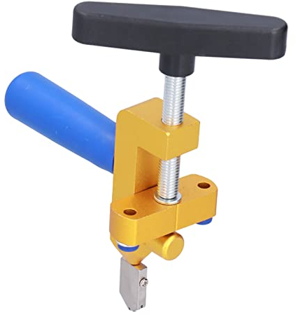 Tagliapiastrelle Manuale, Utensile per il Taglio del Vetro 2 in 1, Kit per il Taglio a Specchio con 2 Lame in Acciaio Al Tungsteno per la Casa Fai da Te Taglio a Mano Piastrelle Smaltate Piastrelle di