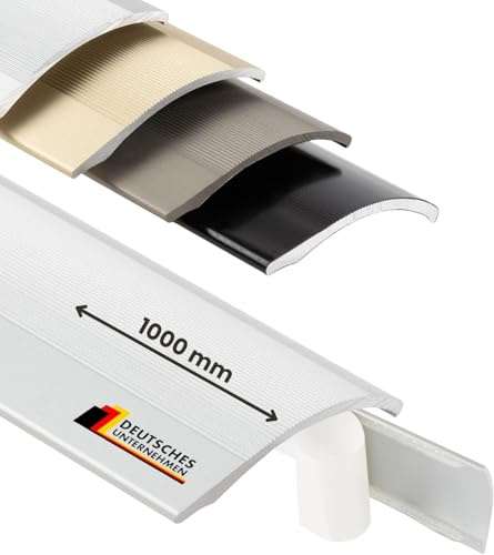 Floordirekt Übergangsprofil selbstklebend | Übergangsleiste Höhenausgleich bis 11 mm aus Aluminium | Anpassungsprofil 38 mm x 100 cm Höhenausgleichsprofil | einfache Montage (1 Stück Silber)