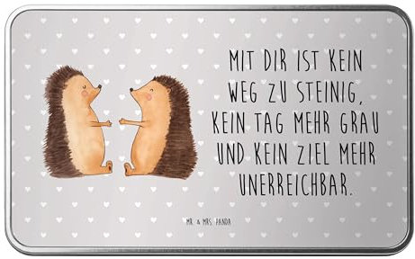 Mr. & Mrs. Panda Metalldose rechteckig Igel Liebe - Geschenk, Blechdose, Partner, Keksdose, Heiratsantrag, Verlobung, Versperbox, Hochzeitstag,