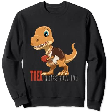 Bowling Dino Strikes Again - Funny Bowling T-Rex Sweatshirt