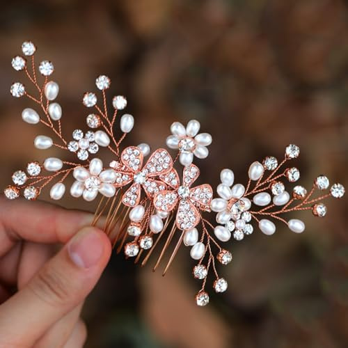 Ushiny Braut Haarkamm Blumen Haarschmuck Hochzeit Festlich für Damen