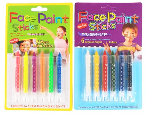 Amosfun 12stücke Teiliges Gesichtsfarbe Stifte Für Halloween Waschbare Körpermalfarben Neonfarben Für Partys Maskeraden Und Kreative Makeup-designs