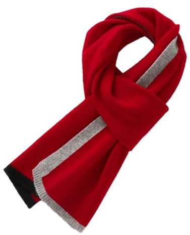 Herren Kaschmir-Schal, Winter-Strickschal, rot, One size