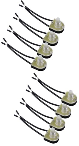 Hoement 8pcs Practical Inline Switch for Lamp Replacement Knob for Light Easy to Install Ceiling Light Lamp Knob