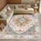 BSGIFT Alfombra para salón, 200 x 300 cm, lavable, estilo bohemio, vintage, de pelo corto, antideslizante, oriental, para comedor, dormitorio, exterior, muy suave, color beige