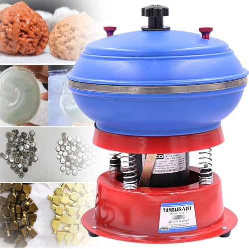 ylpddmm Lucidatrice a Vibrazione con Bicchiere da 10 Pollici,Lucidatrice per Gioielli Metalli Buratto Rotativo Machine polissage Vibration,lucidatrice per Piccole Parti Metalliche di Gioielli