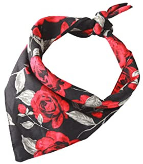 Supvox Haustierhalsband Hundehalsband Baumwolle Valentinstag Rosenmuster Hundespeichelhalsband Haustier Party Wear