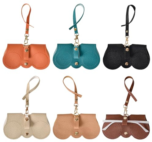 Lunaanda Mode Sonnenbrillenetui,6 Stück Tragbares Etui Für Sonnenbrillen,Brillenetui Weich, Brillentasche,Brillenetui Leder Für Damen Herren Sonnenbrillen Aufbewahrung