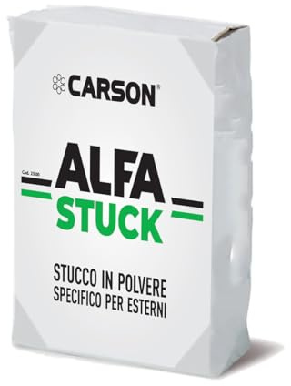 Colorificio Carson Alfa Stuck Stucco in Polvere per Specifico per Esterno Esterni Riempitivo Liscio Bianco (5 Kg)