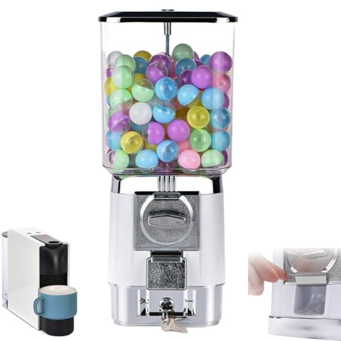 ZephyrGlow Máquina Expendedora De Juguetes con Cápsulas, Dispensador De Chicles De Escritorio, para Juguetes, Caramelos y Bolas En Cápsulas – Versión Portable para Casas y Oficinas,White