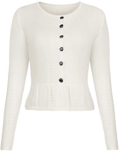 Becotal Chaqueta Tradicional tirolés para Mujer, Chaqueta Corta para Traje Regional, Elegante, Chaqueta de Punto con Botones, Oktoberfest, Blanco, 36