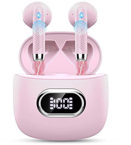 Auriculares Inalámbricos Bluetooth, Auriculares Bluetooth 5.3 HiFi Estéreo, 42H Cascos Inalambricos Bluetooth con ENC Reducción de Ruido, Pantalla LED, USB-C, Control Táctil,IP7 Impermeable Audifonos