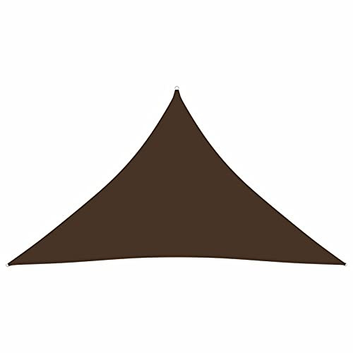 Iiaky 135837 Parasole a Vela Oxford Triangolare 4x4x5,8 m Marrone Tenda a Vela Impermeabile Rettangolare Vela Ombreggiante Parasole Protezione Raggi UV per Esterno Giardino terrazza