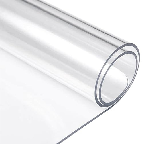 Schreibtischunterlage transparent 60 x 60 cm | Klare Schreibtischunterlage Büro transparent 1 mm PVC Schutzmatte | rutschfest hitzebeständig Tischmatte für Computer Haus Schule