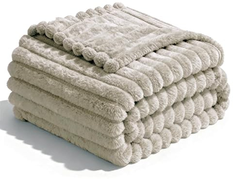 MANEMI Manta Sofa Mullida Rayada 160x220cm, Manta sedalina 100% Microfibra,Manta Sofá y Cama, Suave,Cálida, Transpirable