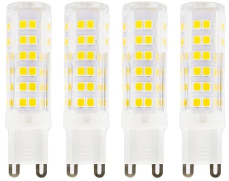 WOLTHID G9 Lampadina Led 7W 220V Ac Non Dimmerabile Bianco Naturale 4000K 20-40w Alogena Base Ceramica di Ricambio G9 per Lampadario Vanity Lighting,7W-4PCS,Bianco Naturale