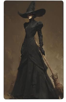 Beautiful Witch with A Broom Single Toggle Blank Wall Plate Light Switch Cover Decorative 1 Gang for Kitchen Room Bathroom Size 11.4x7cm