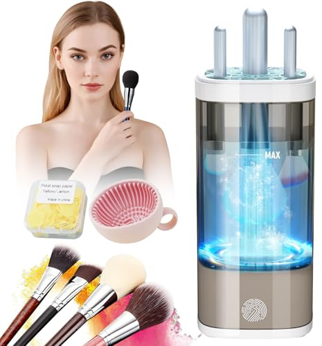 LOZLTX Make Up Brush Cleaner 【Fits All Sizes】7000RPM Ultra-Power Motor For Flawless Makeup Brushes Cleaning Electric Makeup Brushes Cleaner – Revolutionise Your Beauty Routine