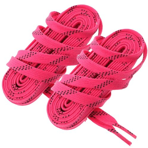 DIYEAH Waxed Ice Hockey Skate Laces 1 Pair Polyester Wax for Skates | Easy to Lace, Tight Fit, Ice Skating Use, Fashionable Pink 96, for Skating Lovers Friends