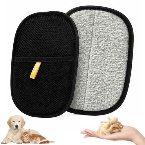 VHV 2 Pièces Gant Poil Chat, Double Face Gant Anti Poils Animaux, Réutilisable Brosse Anti Poils Animaux pour Lavage DémêLage Et Toilettage, Brosse Poils Animaux pour Canapé Meubles Tapis Siège Auto