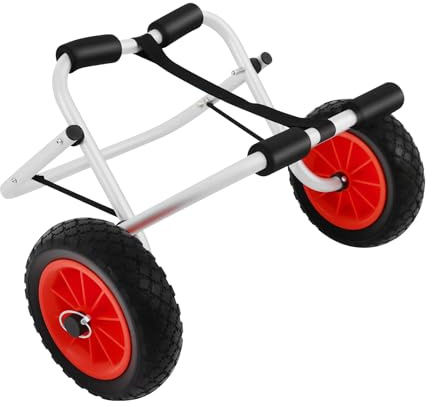 Chariot de kayak pliable, capacité de charge de 80 kg, chariot de transport avec sangle de serrage