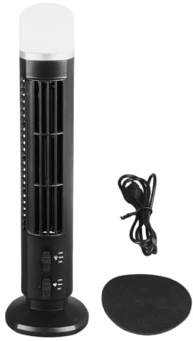 Small Tower Fan Bladeless Air Blower With Light Desk Standing | Standing Tower Fan for Home Bedroom Kitchen Apartment Workplace Dorm Car Balcony Patio