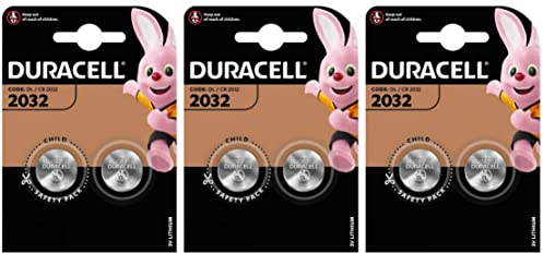 Duracell Lot de 6 Piles CR2032-3 Blister de 2 Piles - Lithium 3V