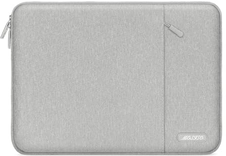 MOSISO Laptop Hülle Tasche 16 Zoll, 15-15,6 Zoll Laptoptasche Kratzfest | Ultraleicht, Ultradünn Polyester Vertikale Laptophülle mit Fronttasche für MacBook Pro 16, Lenovo HP Acer, Grau