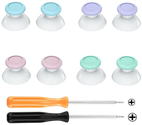 eXtremeRate Joystick pour Manette Switch Pro, Stick Analogique 3D de Remplacement pour Nintendo Switch Pro Manette, Thumbstick 3D Customisé pour NSP Rose & Menthe Verte & Bleu Céleste & Violet Clair