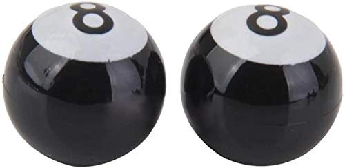 Aeromdale No. 8 Ball Motorcycle Bike Tyre Tire Wheel Stem Air Valve Dust Cap Cover 2pcs