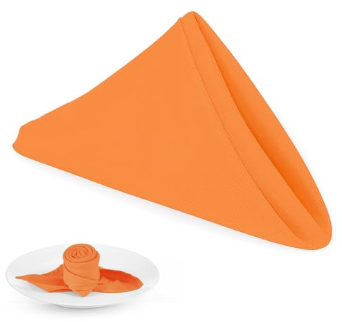 PLOYMONO Stoffservietten, waschbar, Polyester, 43,2 x 43,2 cm, Orange, 8 Stück