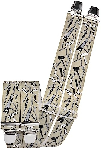 Harrys-Collection Unisex Hosenträger 35mm Arbeit 4 Clips, grau, 120 cm | extra starker halt für die arbeitshose, stufenlos verstellbar für handwerker, stabiles zubehör für männer und herren