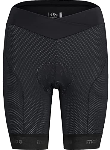 Maloja W Plumtreem. Radunterhose Schwarz - Bequeme gepolsterte Damen Bike-Unterhose, Größe XL - Farbe Moonless