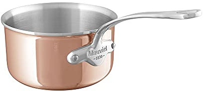 Mauviel M’6S 6-Ply Polished Copper & Stainless Steel Sauce Pan With Cast Stainless Steel Handle, Suitable For All Types Of Stoves, 2.6-qt, Made In France