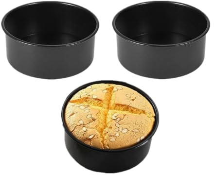 XZJMY 2 Pack 5 Inch Black Cake Pan, mini Cake pan, Round Aluminum Cake pan, Used for Family Gatherings to Bake mini Cake Pizza, Quiche