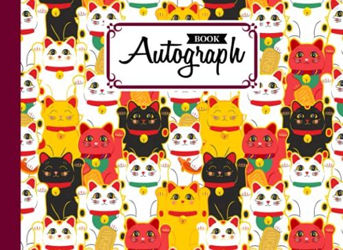 Autograph Book: Cat Cover | Memory Book, Signature Celebrity Memorabilia Album Gift, Size 8.25 x 6 By Werner Schmitt