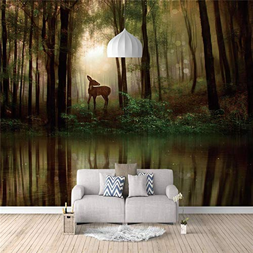 Fotomurales Bosque psicodélico 300x200cm Decoración de Pared decorativos Murales moderna de Papel Pintado Sala Living Oficina Dormitorio
