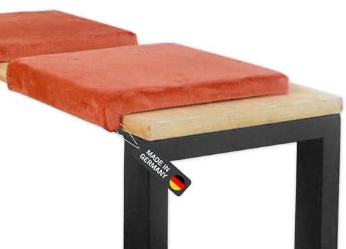 Lycce Bankauflage/Klemmkissen 1 Leiste, Samtstoff Koralle, Bankt. ab 35cm