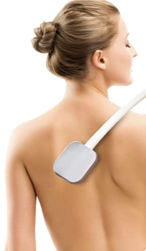 KMINA - Eincremehilfe für Rücken Senioren, Rückeneincremer Langem Stiel, Cremebürste, Lotion Applikator, 3 Schwämme Inklusive