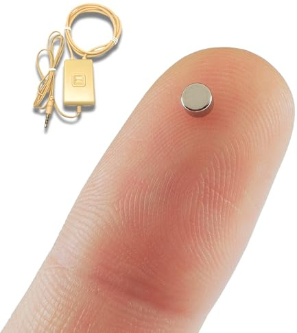 PingaOculto Auricolari Spia per Esami Microfono Cavo Nascosto (Nano V3) | Senza fili, Jack 3,5 mm, Microfono integrato, Pulsante multifunzione, Chiamate e registrazioni, Collare a induzione