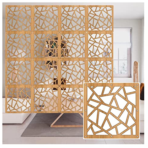 YJEUZCD Hängender Raumteiler, Wasserdicht Holz Kunststoff Partitionen Panel Bildschirm, Kein Verblassen Arbeitszimmer Hotel Empfangsraum DIY Dekoration Bildschirm, 3 Farben (Farbe : Natural, Größe :