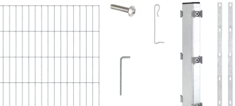 Alberts 665081 Zaungabionen Step² | verschiedene Längen und Höhen | zum Einbetonieren | feuerverzinkt | Mattenbreite 200 cm | Höhe 100 cm | Länge 4 m