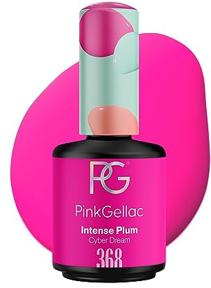 Pink Gellac UV Gel Nagellack - 368 Intense Plum 15 ml - Lang Anhaltend UV Nagellack Violett - Gel UV für 14 Tage Nägel in Salonqualität - Made in Holland