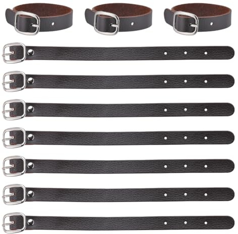 GORGECRAFT 10 pièce de Sangles D'Étiquette de Bagage en Cuir Véritable Sangles de Remplacement D'Étiquette Réglables Sangle D'Étrier avec Boucle pour Valise Sacs à Dos Porte-Carte D'Identité