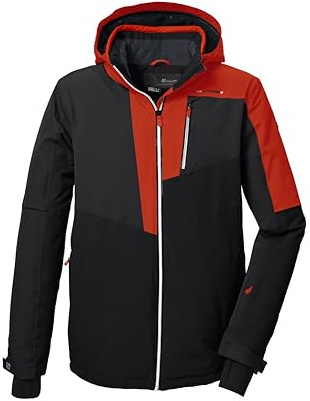 killtec Herren Skijacke/Funktionsjacke mit abzippbarer Kapuze und Schneefang KSW 76 MN SKI JCKT, dunkelorange, L, 41964-000