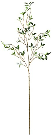 ZHDOKA Tiges de Ficus Artificielles, Branches de Feuilles Vertes Faux Longue Tige Fausses Feuilles D'eucalyptus Plantes de Verdure Tiges de Feuilles, Arbustes de Buissons Verts(44,5 pouces-3 pièces)